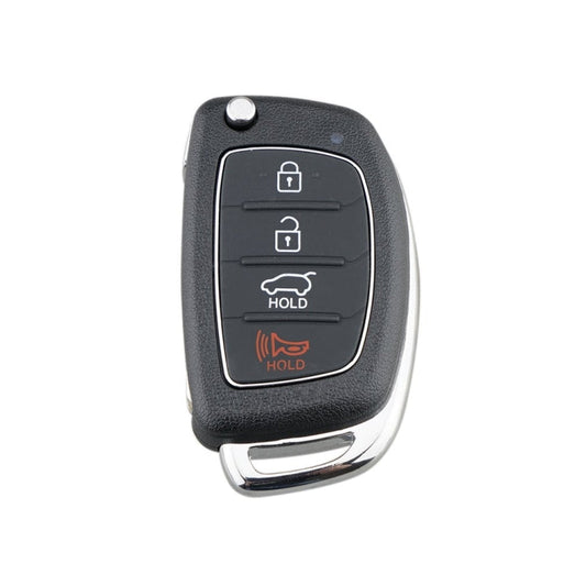 4-button Folding Car Key Shell with Metal Edge Solaris ix35 ix4 Santa For Hyundai Sonata 2014-2017 / Tucson 2016-2019 /  Santa Fe 2013-2016, For Hyundai 4-button Solaris ix35 ix4