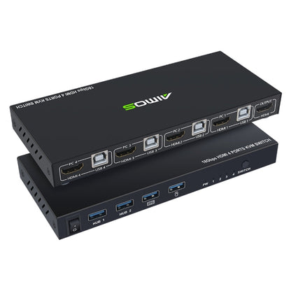AIMOS AM-KVM401 4K 60Hz HDMI 4 In 1 Out KVM Switch, AM-KVM401