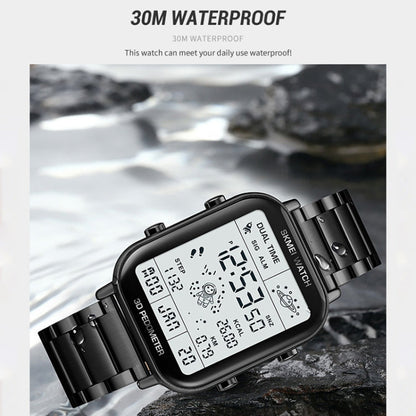 SKMEI 1888 Multifunctional Men 30M Waterproof Sports Stainless Steel Digital Wrist Watch