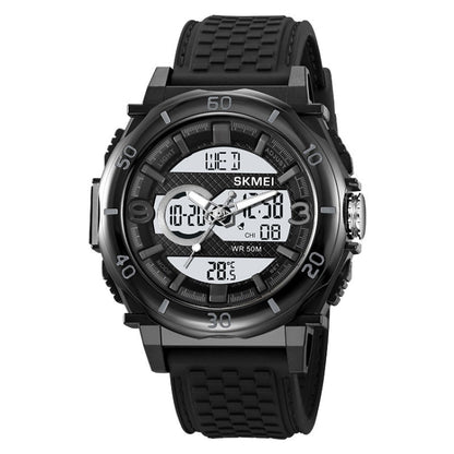 SKMEI 2098 Multifunctional Men 50M Waterproof Thermometer Dual Display Digital Wrist Watch