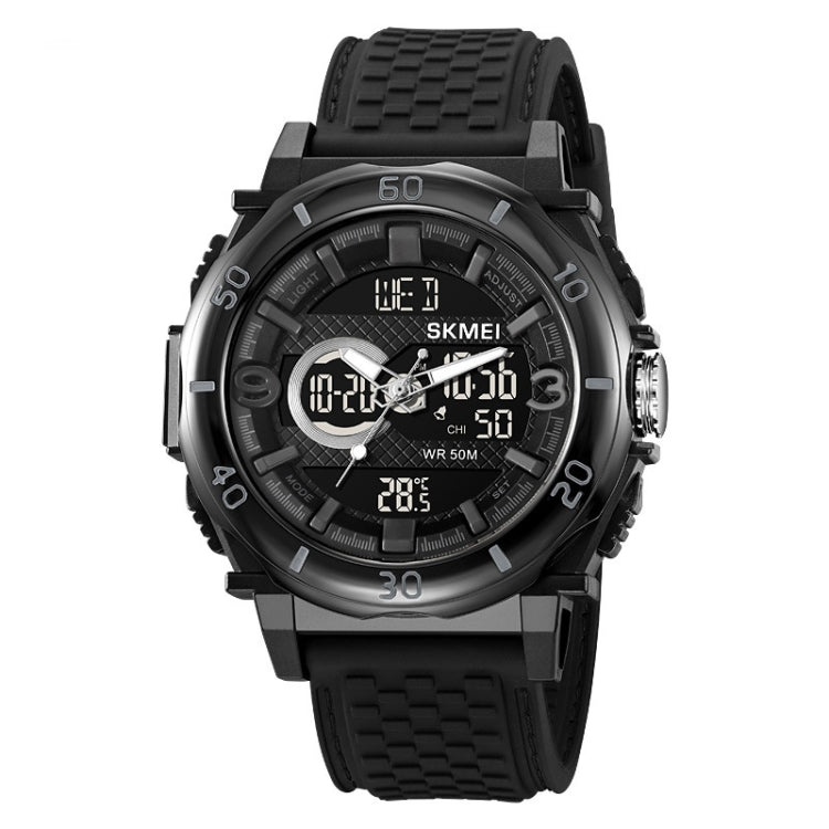 SKMEI 2098 Multifunctional Men 50M Waterproof Thermometer Dual Display Digital Wrist Watch