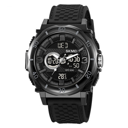 SKMEI 2098 Multifunctional Men 50M Waterproof Thermometer Dual Display Digital Wrist Watch