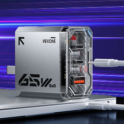 WK WP-U156 Pioneer Series 65W USB+Dual USB-C/Type-C GaN Charger, WP-U156