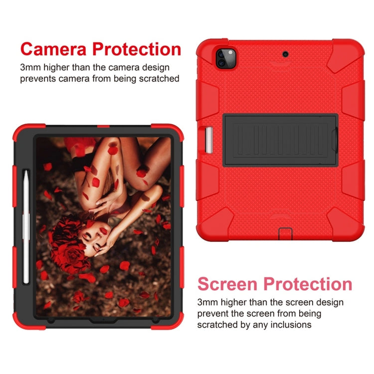 For iPad Pro 12.9 (2018) / (2020) Shockproof Two-Color Silicone Protective Case with Holder, For iPad Pro 12.9 (2018) / (2020)