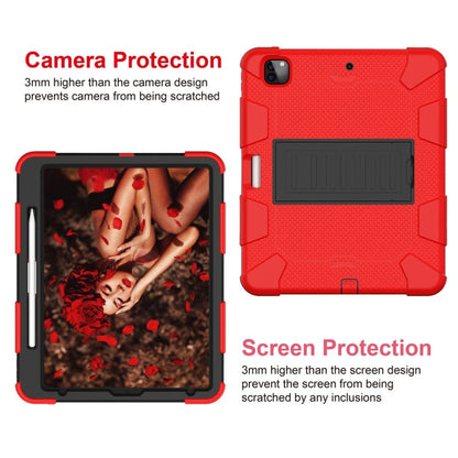 For iPad Pro 12.9 (2018) / (2020) Shockproof Two-Color Silicone Protective Case with Holder, For iPad Pro 12.9 (2018) / (2020)