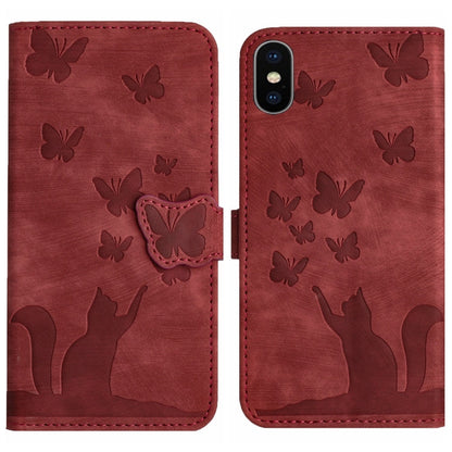 Butterfly Cat Embossing Flip Leather Phone Case, For iPhone XR, For iPhone XS Max, For iPhone 8 Plus / 7 Plus