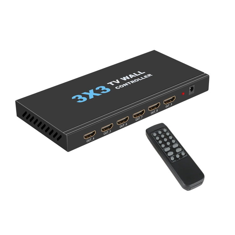 NK-330 3x3 4K 9 Screen HDMI DVI TV Video Wall Controller Splitter Multi Video Screen Processor Splicer, US Plug, AU Plug, EU Plug, UK Plug