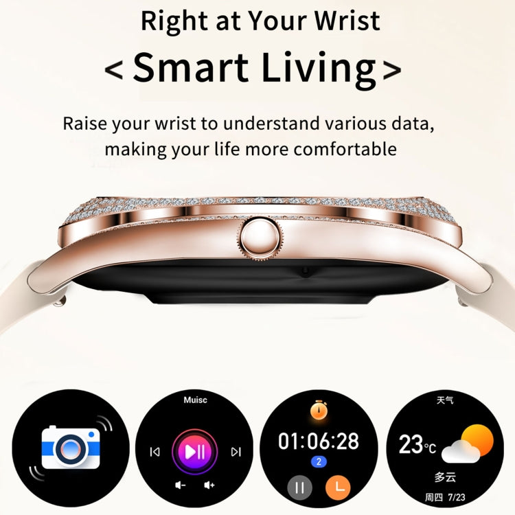 V66 1.28inch BT5.0 Smart Watch Support Heart Rate/ Sleep Detection, Silicone Strap