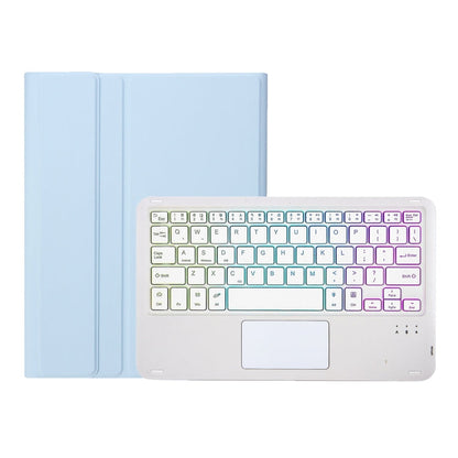 A09B-AS Candy Color Touch Backlight Bluetooth Keyboard Leather Tablet Case with Pen Holder, A09B-AS