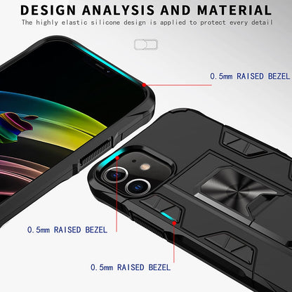Armor Shockproof TPU + PC Magnetic Protective Case with Invisible Holder, For iPhone 12 Pro Max