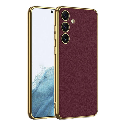 GKK Plating TPU + Leather Full Coverage Phone Case, For Samsung Galaxy S24 Ultra 5G, For Samsung Galaxy S24+ 5G, For Samsung Galaxy S24 5G