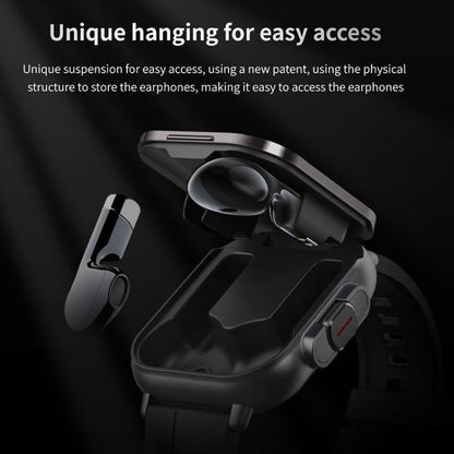 D8 2.01 inch 2 in 1 Bluetooth Earphone Silicone Band Smart Watch, Support Health Monitoring / NFC, Silicone Band (Black), Silicone Band (Beige)