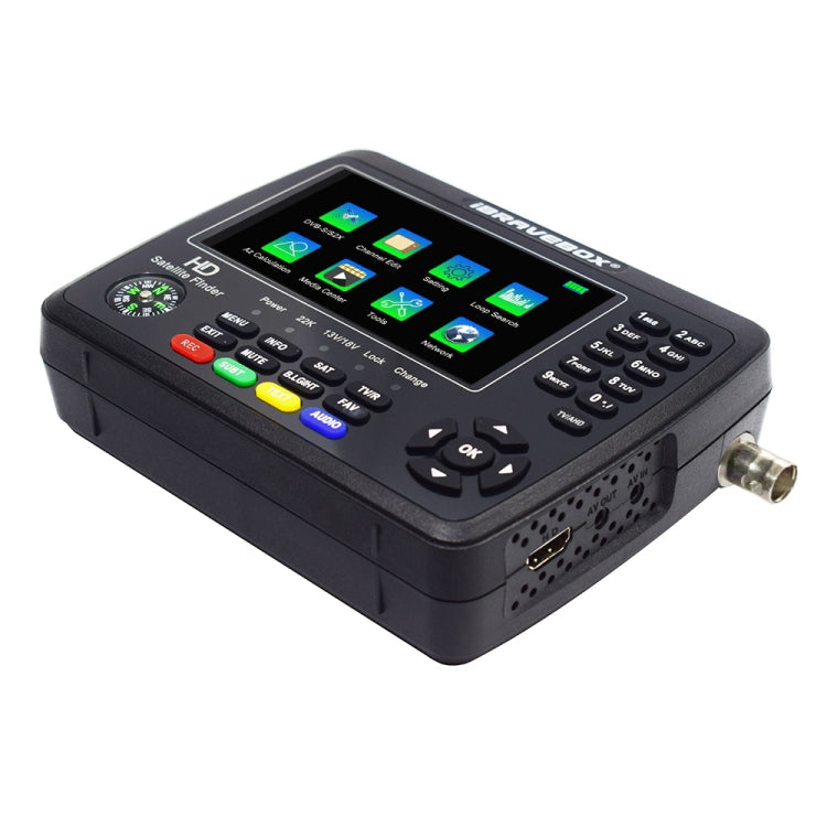 iBRAVEBOX V10 Finder Max+ 4.3 inch Display Digital Satellite Meter Signal Finder, Support DVB-S/S2/S2X AHD, EU Plug, US Plug, UK Plug, AU Plug