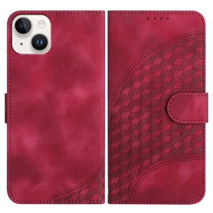 YX0060 Elephant Head Embossed Phone Leather Case with Lanyard, For iPhone 15 Pro Max, For iPhone 15 Pro, For iPhone 15 Plus