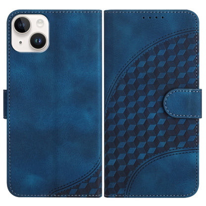 YX0060 Elephant Head Embossed Phone Leather Case with Lanyard, For iPhone 15, For iPhone 14 Plus, For iPhone 14