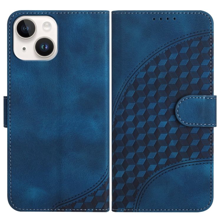 YX0060 Elephant Head Embossed Phone Leather Case with Lanyard, For iPhone 15, For iPhone 14 Plus, For iPhone 14