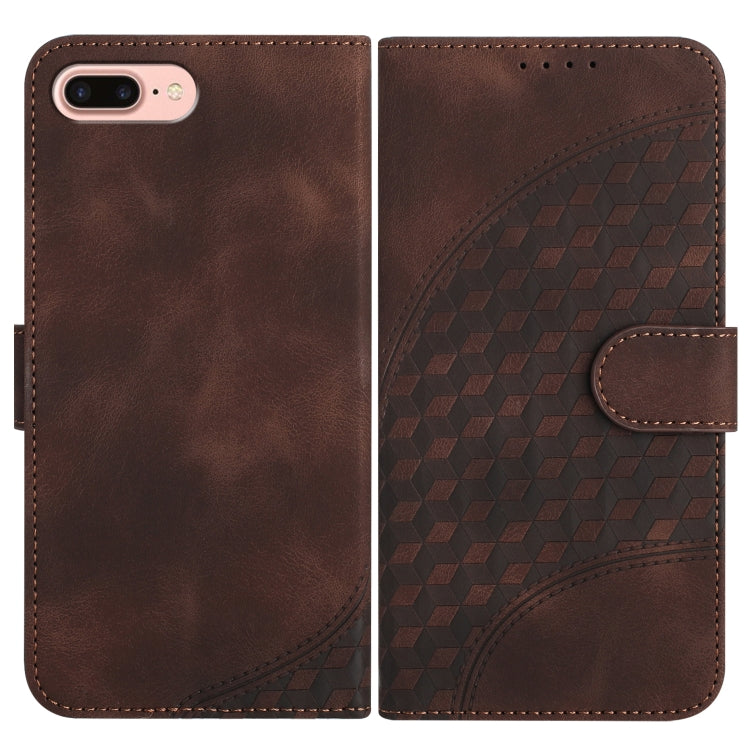 YX0060 Elephant Head Embossed Phone Leather Case with Lanyard, For iPhone XS Max, For iPhone 8 Plus / 7 Plus