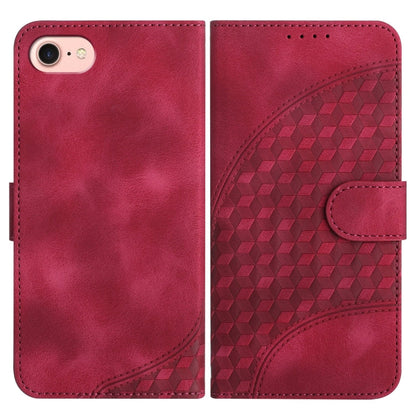 YX0060 Elephant Head Embossed Phone Leather Case with Lanyard, For iPhone 14 Pro, For iPhone 14 Pro Max, For iPhone SE 2022/SE 2020/6/7/8
