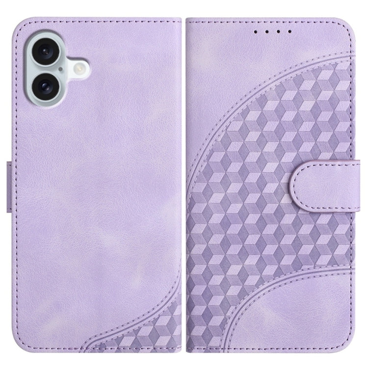 YX0060 Elephant Head Embossed Phone Leather Case with Lanyard, For iPhone 16 Pro, For iPhone 16 Plus, For iPhone 16