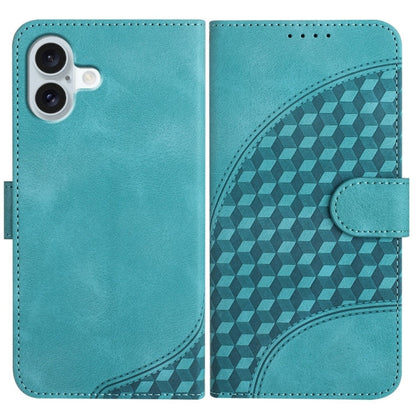YX0060 Elephant Head Embossed Phone Leather Case with Lanyard, For iPhone 16 Pro, For iPhone 16 Plus, For iPhone 16