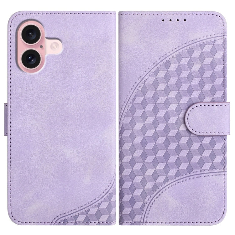 YX0060 Elephant Head Embossed Phone Leather Case with Lanyard, For iPhone 16 Pro, For iPhone 16 Plus, For iPhone 16