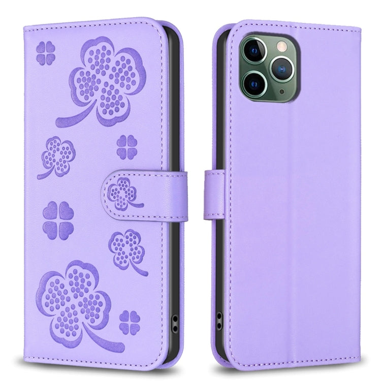 Four-leaf Embossed Leather Phone Case, For iPhone 11 Pro, For iPhone X / XS, For iPhone XR, For iPhone XS Max