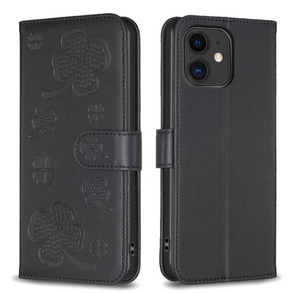 Four-leaf Embossed Leather Phone Case, For iPhone 12 / 12 Pro, For iPhone 12 Pro Max, For iPhone 11 Pro Max, For iPhone 11