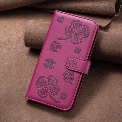 Four-leaf Embossed Leather Phone Case, For iPhone 14 Plus, For iPhone 14, For iPhone 14 Pro, For iPhone 14 Pro Max