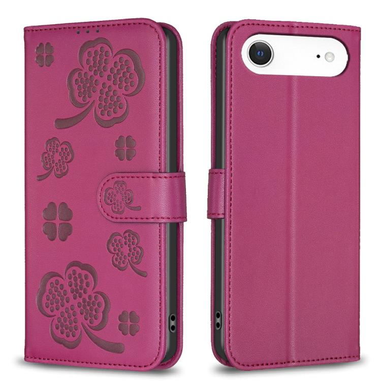 Four-leaf Embossed Leather Phone Case, For iPhone 17 Pro Max, For iPhone 17 Pro, For iPhone 17, For iPhone Air
