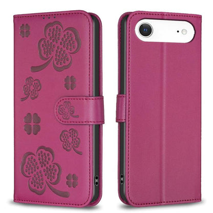 Four-leaf Embossed Leather Phone Case, For iPhone 17 Pro Max, For iPhone 17 Pro, For iPhone 17, For iPhone Air