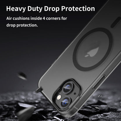 MagSafe Frosted Translucent TPU + PC Full Coverage Phone Case, For iPhone 15, For iPhone 14 Plus