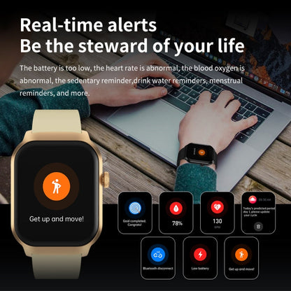 2.01 inch Milanese Steel Strap Bluetooth Call Smart Watch Support Heart Rate Monitoring / Non-invasive Blood Sugar, Milanese Steel Strap Gold