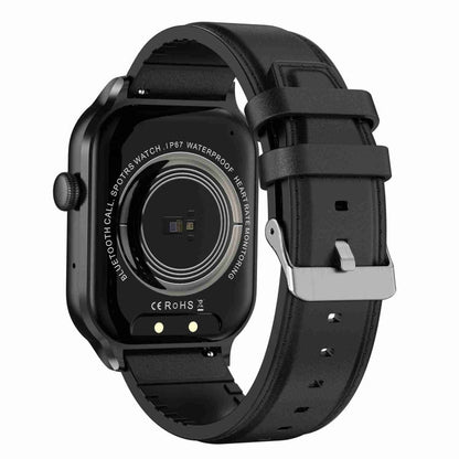 2.01 inch Leather Strap Bluetooth Call Smart Watch Support Heart Rate Monitoring / Non-invasive Blood Sugar, Leather Strap Black, Leather Strap Brown