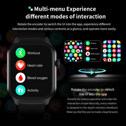 2.01 inch Leather Strap Bluetooth Call Smart Watch Support Heart Rate Monitoring / Non-invasive Blood Sugar, Leather Strap Black, Leather Strap Brown