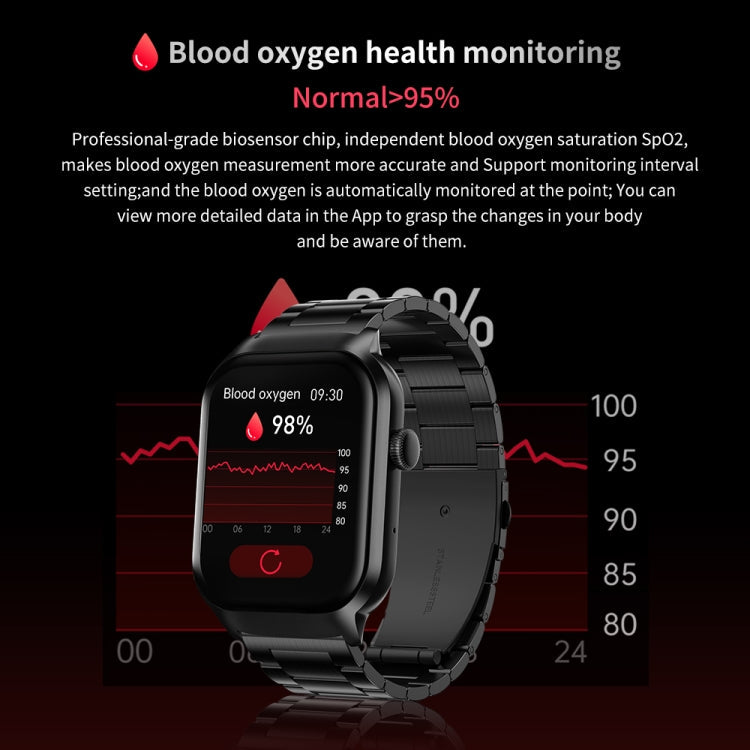 2.01 inch Silicone Strap Bluetooth Call Smart Watch Support Heart Rate Monitoring / Non-invasive Blood Sugar, Silicone Strap Black, Silicone Strap Light Yellow
