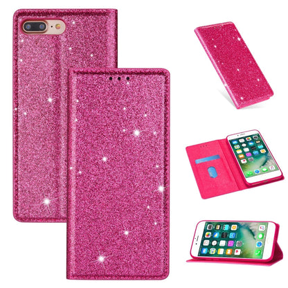 Ultrathin Glitter Magnetic Horizontal Flip Leather Case with Holder & Card Slots, For iPhone 6 Plus, For iPhone 8 / 7, For iPhone 8 Plus / 7 Plus, For iPhone 11