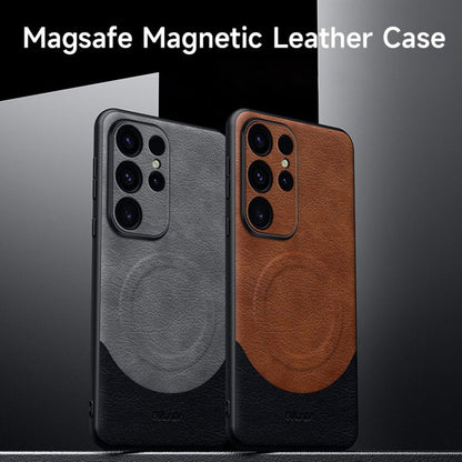 SULADA Stitching Leather MagSafe Magnetic Phone Case, For Samsung Galaxy S24 Ultra 5G, For Samsung Galaxy S24+ 5G, For Samsung Galaxy S24 5G