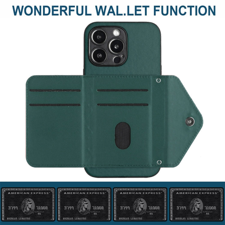 Rhombic Texture Card Bag RFID Phone Case with Long Lanyard, For iPhone 15 Pro Max, For iPhone 15 Pro, For iPhone 15 Plus, For iPhone 15