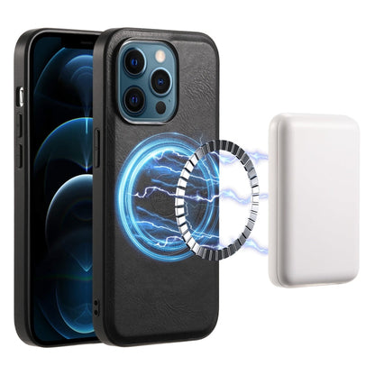 Denior Cowhide Texture Leather MagSafe Phone Case, For iPhone 13 Pro Max, For iPhone 13 Pro, For iPhone 12/12 Pro, For iPhone 12 Pro Max