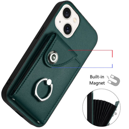 Organ Card Bag Ring Holder Phone Case with Long Lanyard, For iPhone 13, For iPhone 13 mini, For iPhone 12, For iPhone 12 Pro Max