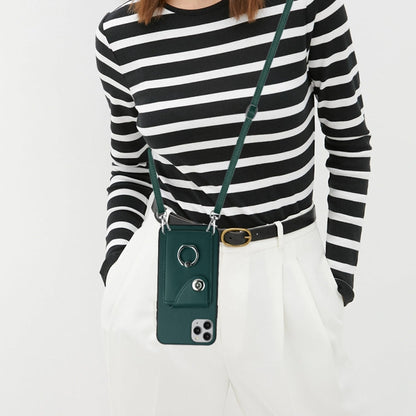 Organ Card Bag Ring Holder Phone Case with Long Lanyard, For iPhone 11 Pro, For iPhone X / XS, For iPhone XR, For iPhone XS Max