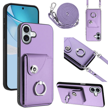 Organ Card Bag Ring Holder Phone Case with Long Lanyard, For iPhone Air, For iPhone 16 Pro Max, For iPhone 16 Pro, For iPhone 16 Plus