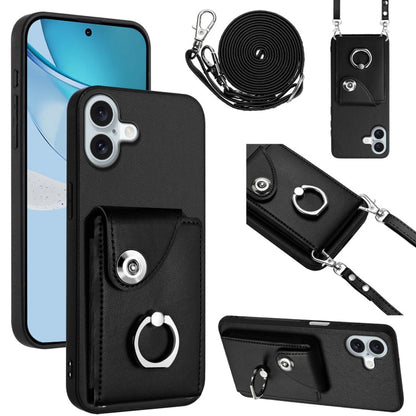Organ Card Bag Ring Holder Phone Case with Long Lanyard, For iPhone Air, For iPhone 16 Pro Max, For iPhone 16 Pro, For iPhone 16 Plus