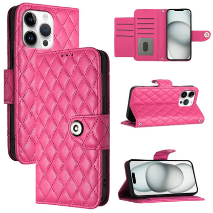Rhombic Texture Flip Leather Phone Case with Lanyard, For iPhone SE 2024, For iPhone 16 Pro Max, For iPhone 16 Pro, For iPhone 16 Plus