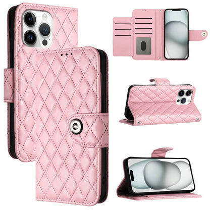 Rhombic Texture Flip Leather Phone Case with Lanyard, For iPhone SE 2024, For iPhone 16 Pro Max, For iPhone 16 Pro, For iPhone 16 Plus