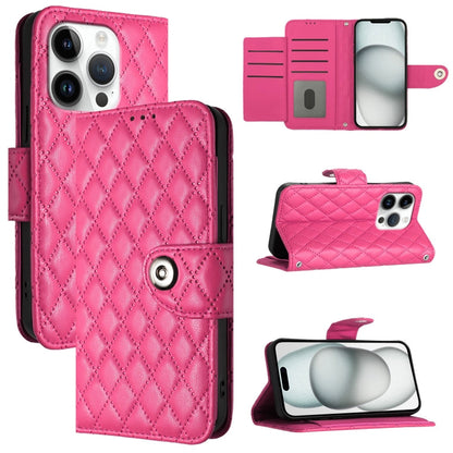 Rhombic Texture Flip Leather Phone Case with Lanyard, For iPhone SE 2024, For iPhone 16 Pro Max, For iPhone 16 Pro, For iPhone 16 Plus