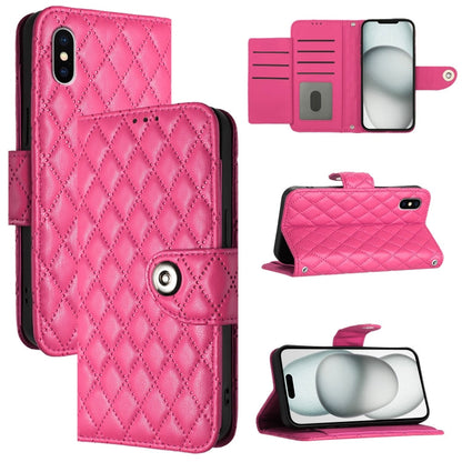 Rhombic Texture Flip Leather Phone Case with Lanyard, For iPhone 11, For iPhone 11 Pro, For iPhone XS / X, For iPhone XR