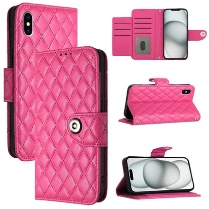 Rhombic Texture Flip Leather Phone Case with Lanyard, For iPhone XS Max, For iPhone 8 Plus / 7 Plus / 6s Plus