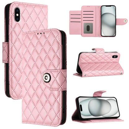 Rhombic Texture Flip Leather Phone Case with Lanyard, For iPhone XS Max, For iPhone 8 Plus / 7 Plus / 6s Plus