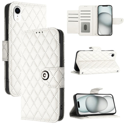 Rhombic Texture Flip Leather Phone Case with Lanyard, For iPhone 11, For iPhone 11 Pro, For iPhone XS / X, For iPhone XR